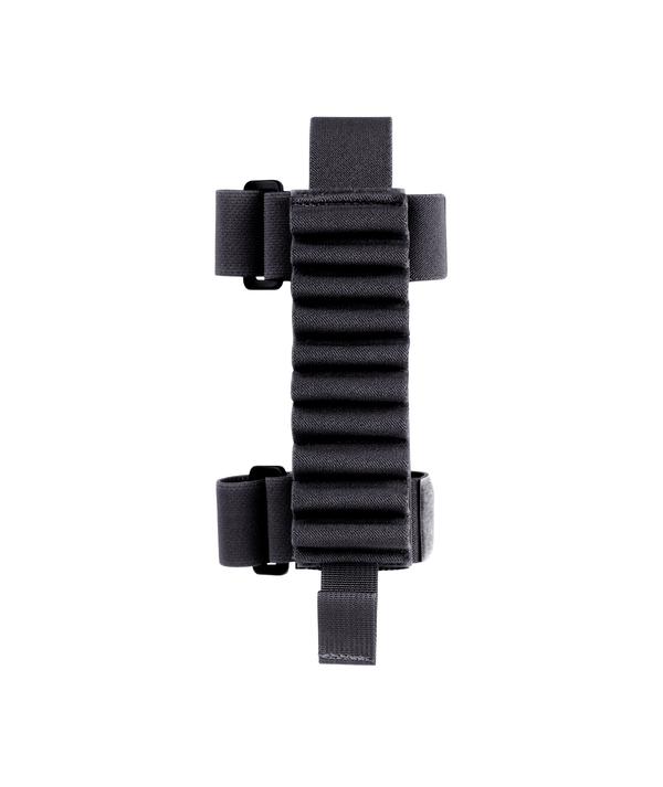 Black Elite Survival Systems Butt Stock Bullet Holders with plastic buckle closures, ideal for tactical reloading, isolated on a white background.