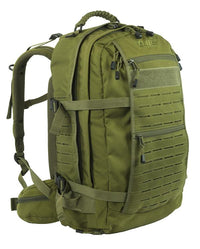 Thumbnail for Elite Survival Systems Mission Backpacks with multiple compartments and molle webbing, viewed from the side angle.