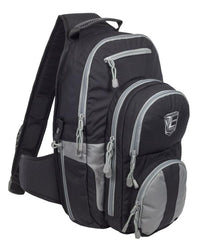 Thumbnail for An Elite Survival Systems Gen II Smokescreen Backpack with multiple compartments and zippers, featuring a side mesh pocket and a prominent logo on the front.