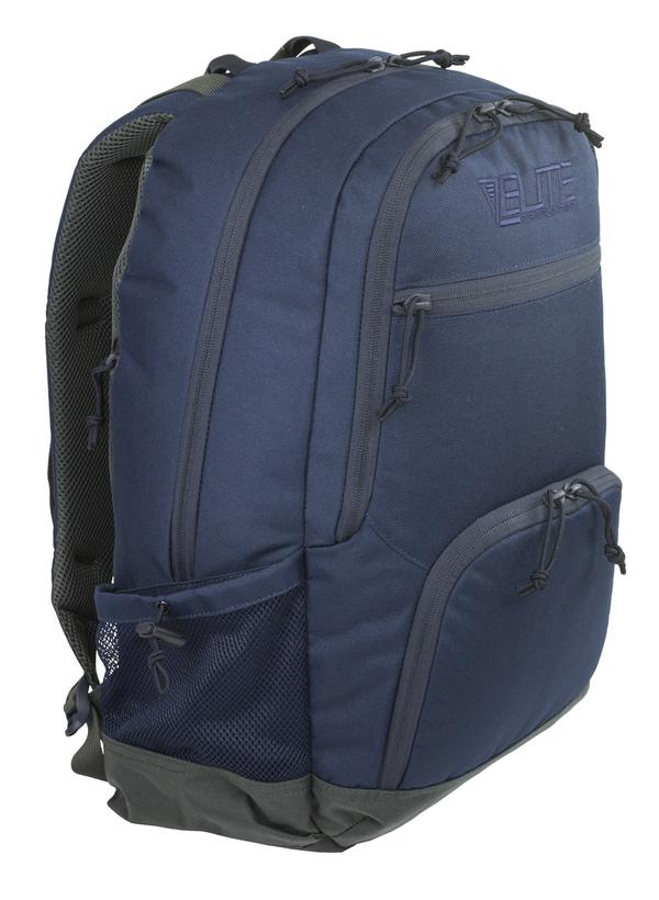 Elite Survival Systems Echo EDC CCW backpack with multiple compartments, including a concealed carry pocket and a mesh side pocket, featuring padded shoulder straps and a logo on top.