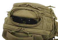 Thumbnail for Elite Survival Systems Guardian EDC backpack with a pair of black sunglasses positioned on the top compartment, creating a face-like appearance.