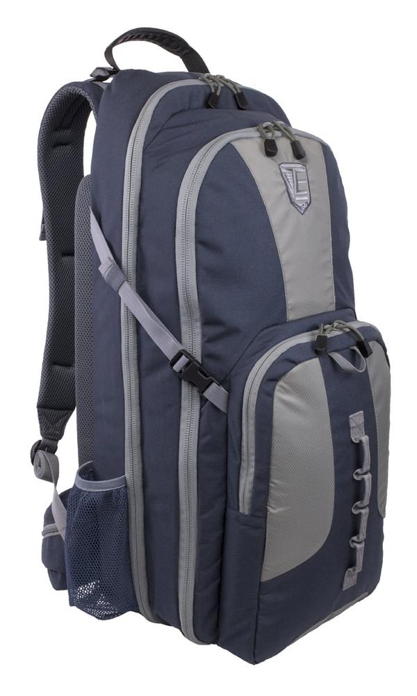 A vertical image of a Elite Survival Systems STEALTH Covert Operations Backpack featuring multiple compartments, padded straps, and a mesh side pocket.