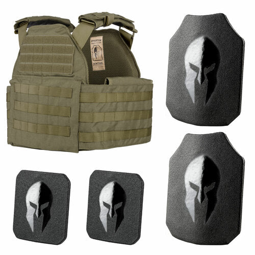 Spartan Armor Systems Level III+ AR550 Certified Plates And Sentinel Plate Carrier Package - od green - Spartan Armor Systems Level III+ AR550 Certified Plates And Sentinel Plate Carrier Package - Spartan plate carrier.