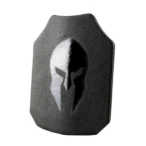 A Spartan Armor Systems shield on a white background.