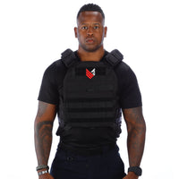 Thumbnail for A man wearing a Body Armor Direct Advanced Body Armor Plate Carrier with Cummerbund posing in front of a white background.