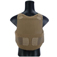 Thumbnail for A Body Armor Direct All American Concealable Carrier with a coyote colored plate carrier.