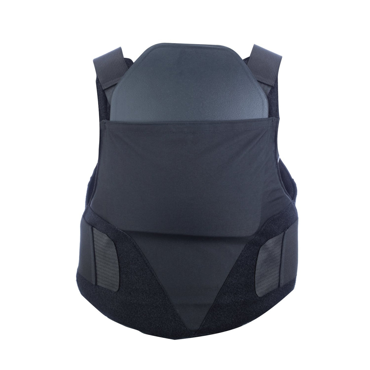 An image of a black Body Armor Direct All American Concealable Enhanced Multi-Threat Vest on a white background.