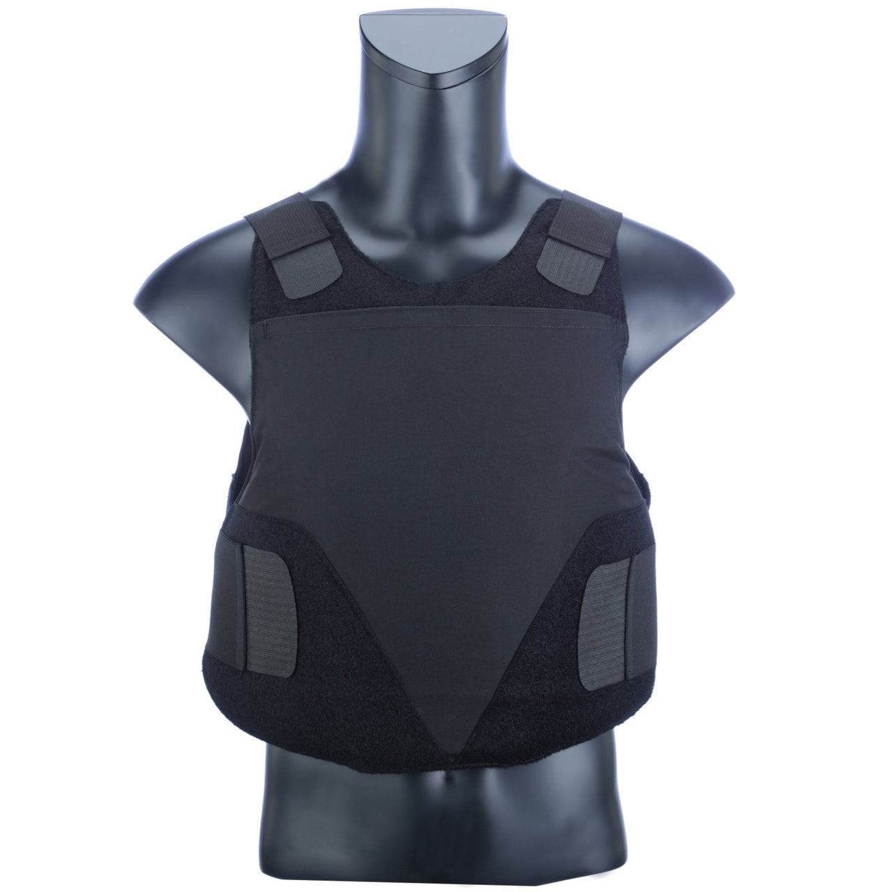 A mannequin wearing a Body Armor Direct All American Concealable Enhanced Multi-Threat Vest.