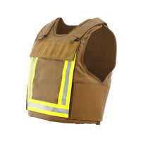 Thumbnail for A Body Armor Direct Fireman Tactical Multi-Threat Vest with reflective strips on it.