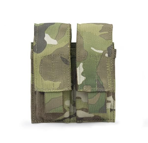 Two Elite Survival Systems MOLLE Double Pistol Mag Pouches against a white background.