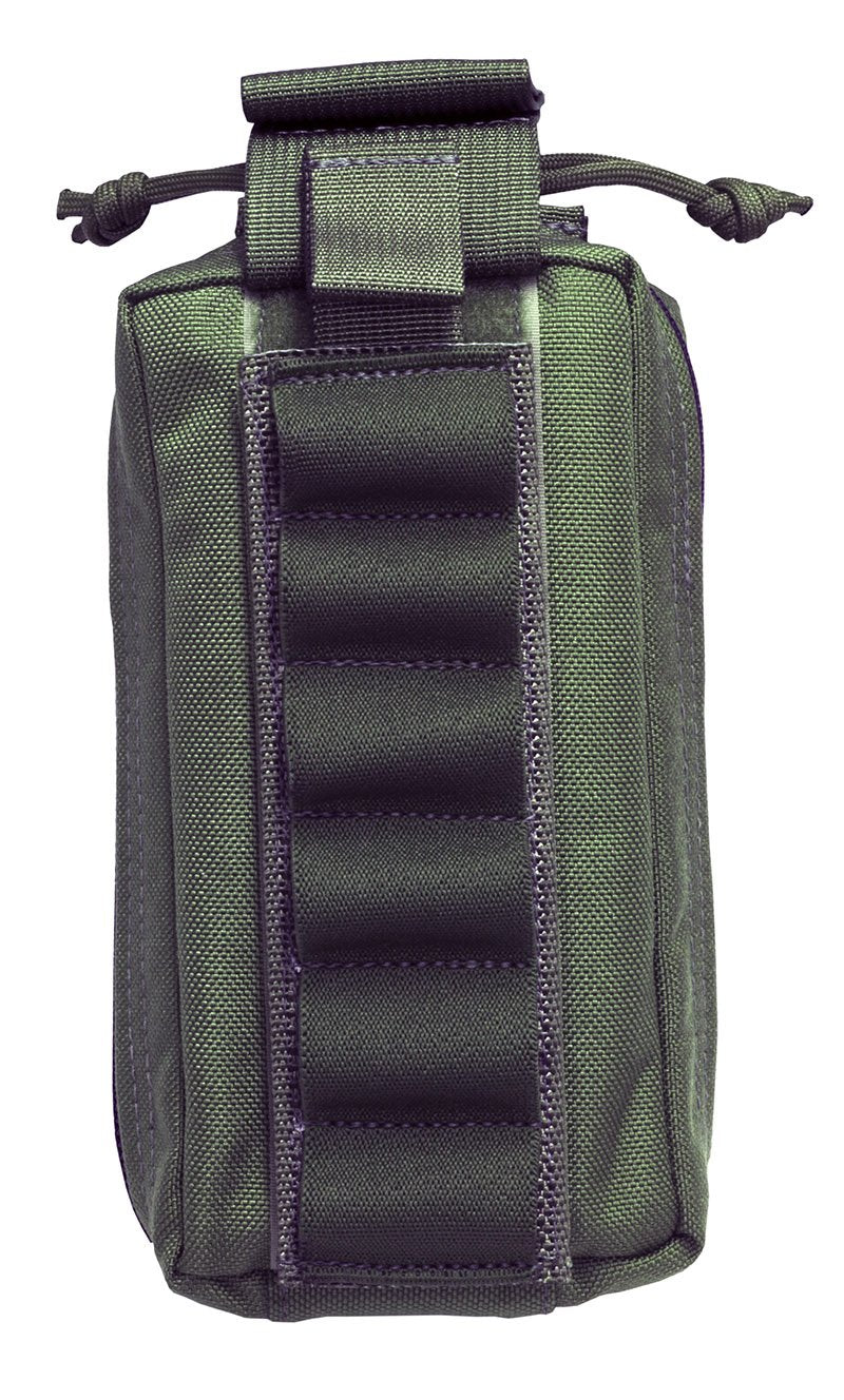 An Elite Survival Systems MOLLE Quick-Deploy Shotshell Pouch with a zipper on it.