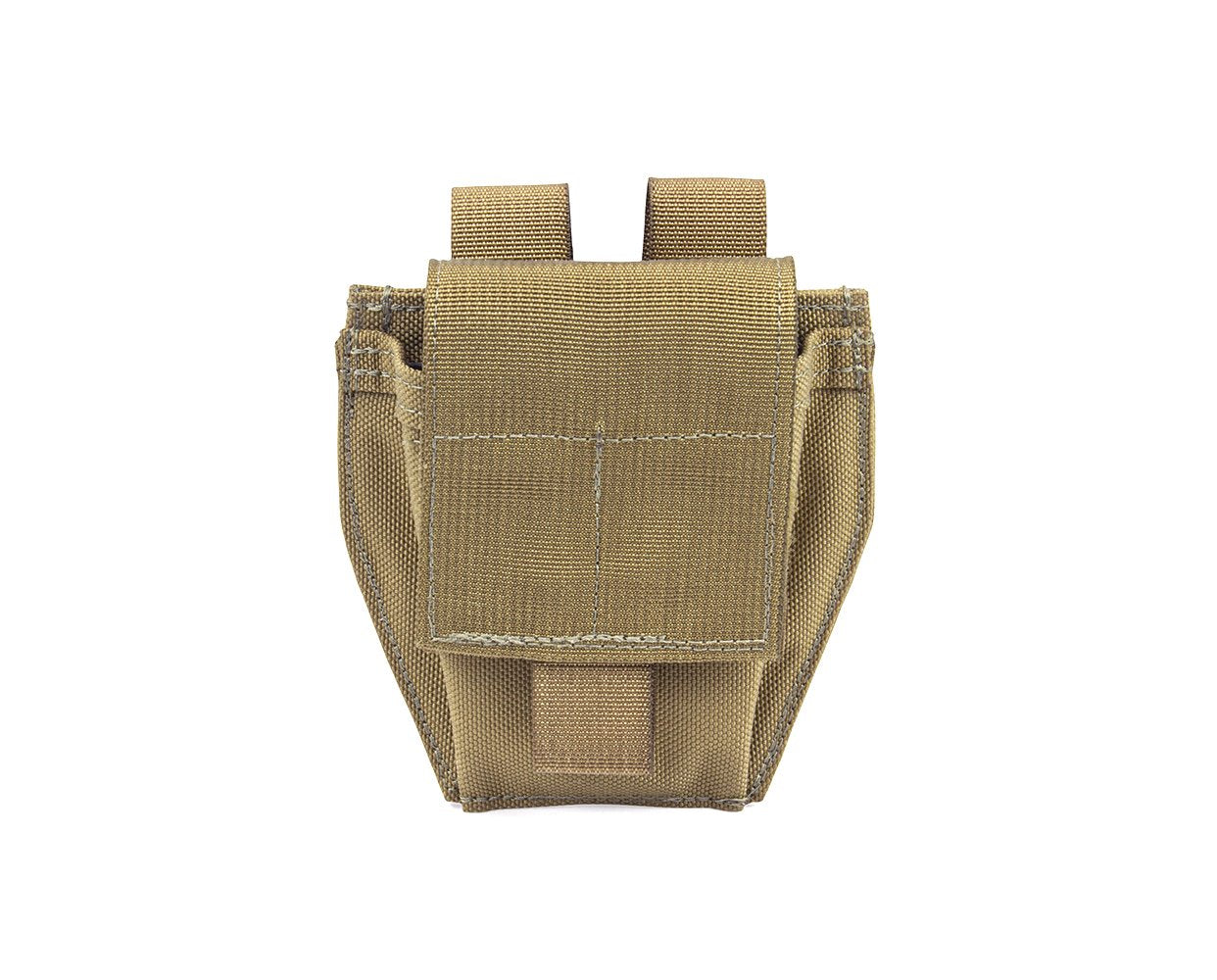 Olive green Elite Survival Systems MOLLE Cuff Pouches isolated on a white background.