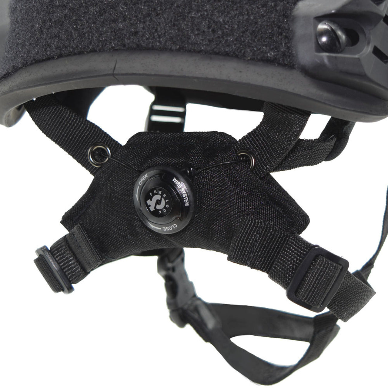 An image of a Shellback Tactical Level IIIA Spec Ops ACH High Cut Ballistic Helmet with a strap.
