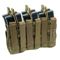 Thumbnail for A Shellback Tactical Triple Stacker Open Top M4 Mag Pouch with four magazines.