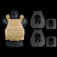 Thumbnail for Spartan Armor Systems Spartan™ Omega™ AR500 Body Armor And Spartan Swimmers Cut Plate Carrier Entry Level Package - tan.