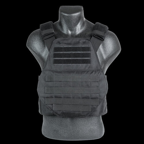 A Spartan Armor Systems Spartan™ Omega™ AR500 Body Armor And Spartan Swimmers Cut Plate Carrier Entry Level Package on a mannequin.