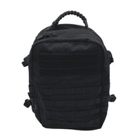 Thumbnail for A black Body Armor Direct Tactical Backpack Enhanced Multi-Threat with molle webbing, multi-threat protection, and multiple compartments, isolated on a white background.