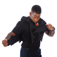 Thumbnail for A man wearing a Body Armor Direct Advanced Body Armor Plate Carrier with Cummerbund on a white background.