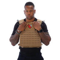 Thumbnail for A man wearing a Body Armor Direct Expert Plate Carrier on a white background.