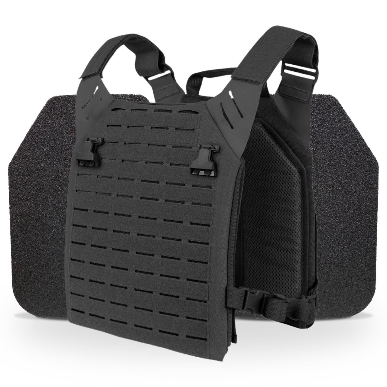 A Body Armor Direct MVP Plate Carrier on a white background.