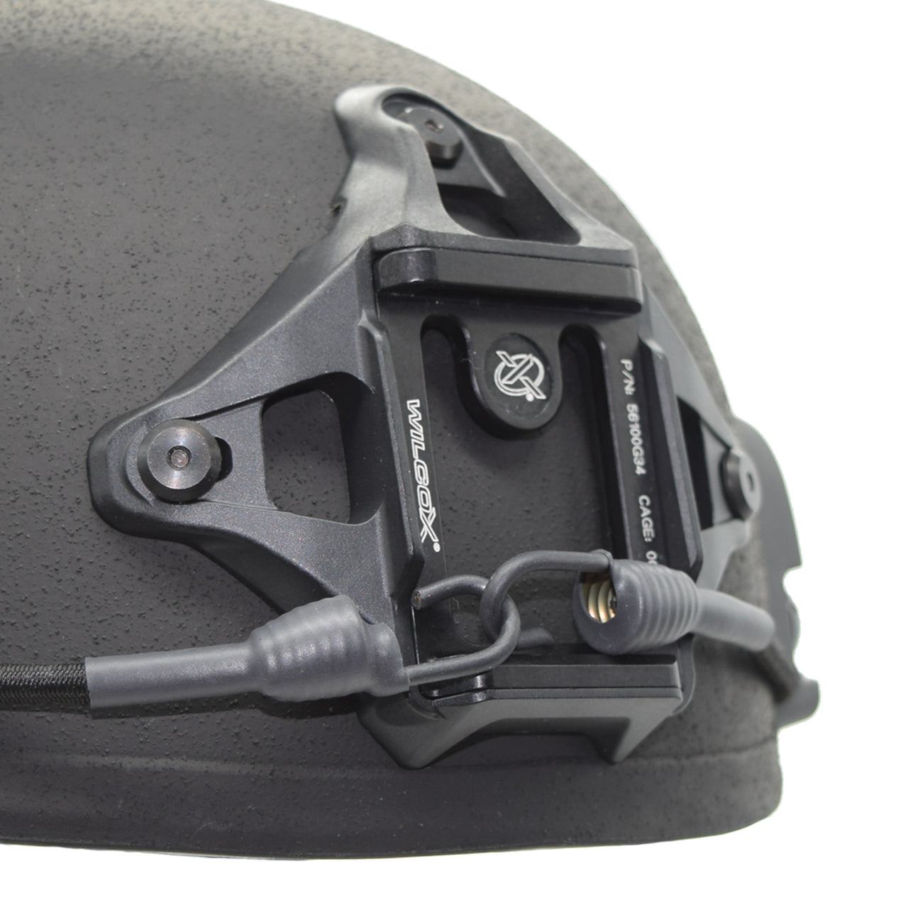 A Shellback Tactical Level IIIA Spec Ops ACH High Cut Ballistic Helmet with a metal strap attached to it.