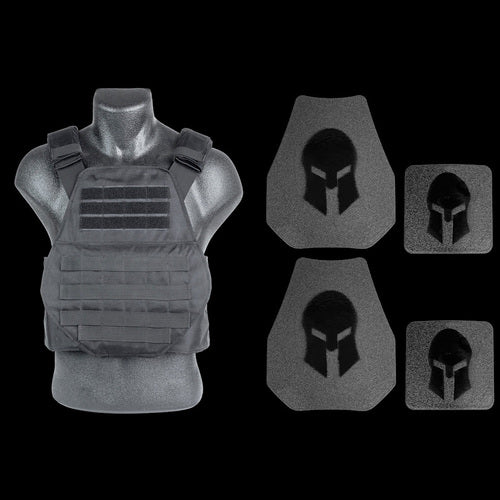 Black Spartan Swimmers Cut carrier and AR550 swimmers cut body armor package