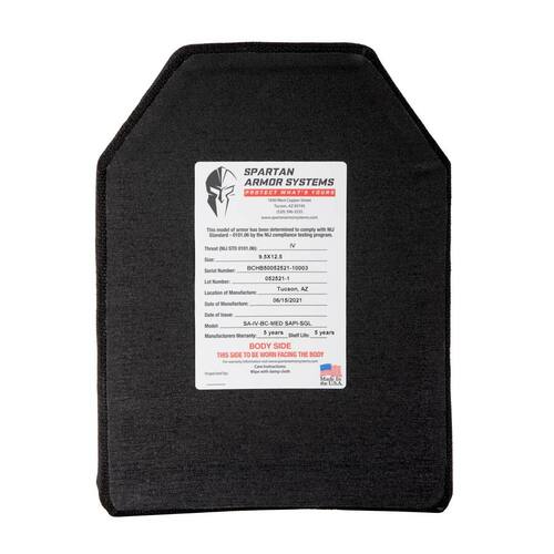 The Spartan Armor Systems Ares Level IV Ceramic Body Armor - Set Of Two is on a white background.