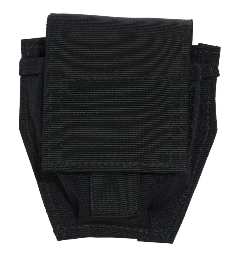 Elite Survival Systems Black fingerless tactical glove with Velcro closure, isolated on a white background.