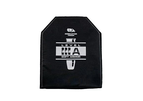 A black bag with the words Predator Armor Level IIIA - Soft Armor (Single Plate) on it.