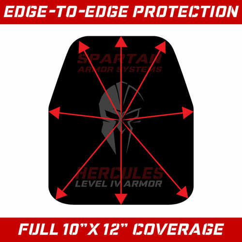 Spartan Armor Systems Hercules Level IV Ceramic Body Armor - Set Of Two 10”x12” edge to edge protection.