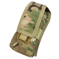 Thumbnail for Spartan Armor Systems Condor Radio Pouch with a velcro flap closure and a clip-secured belt loop on a white background.