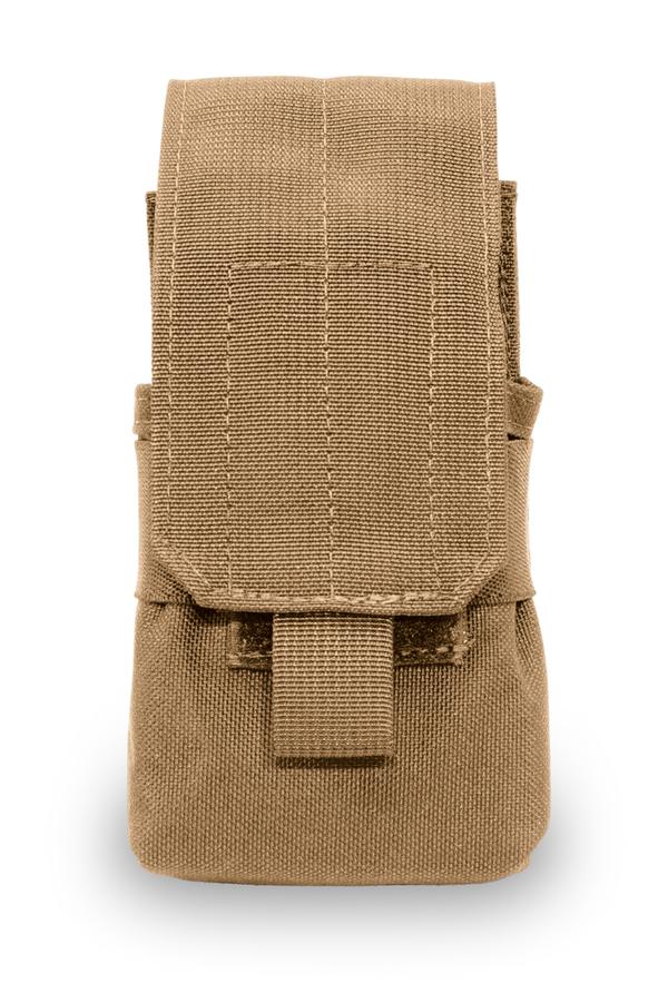 A single Elite Survival Systems Belt Mag Holders with flap closure and MOLLE attachment system, isolated on a white background.