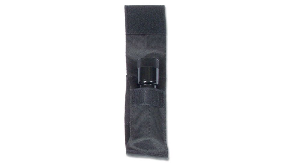 An Elite Survival Systems Flashlight Pouch with a plastic buckle, isolated on a white background.