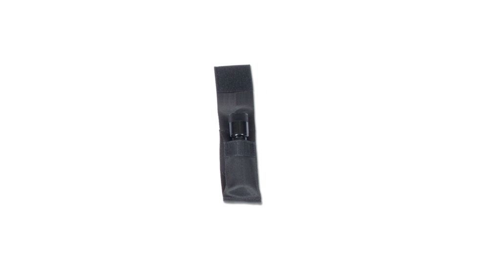 Black adjustable strap with a plastic buckle, designed for Elite Survival Systems Flashlight Pouches, isolated on a white background.