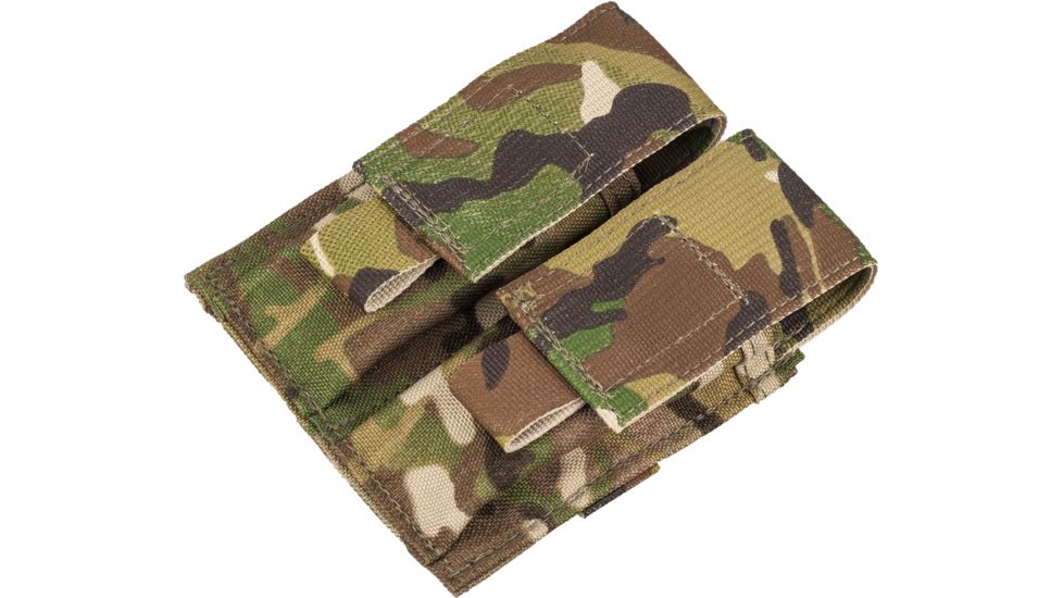 A folded camouflage wallet made from Elite Survival Systems CORDURA® 500D nylon isolated on a white background.