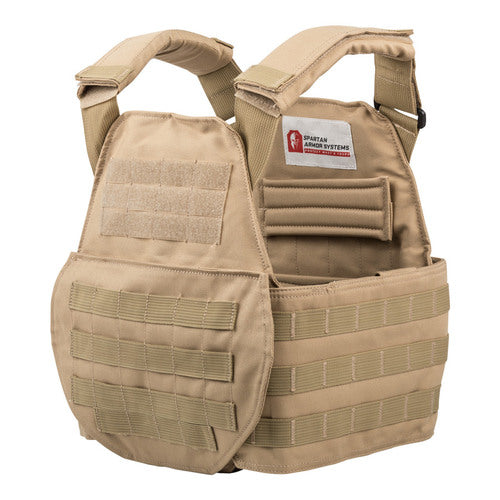 A Spartan Armor Systems Spartan™ Omega™ AR500 Body Armor And Spartan Swimmers Cut Plate Carrier Entry Level Package on a white background.