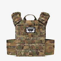 Thumbnail for An AR500 Armor Valkyrie™ Plate Carrier with a camouflage pattern on it.