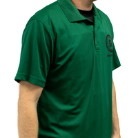 Thumbnail for Compression concealable body armor being worn by a model under a green polo dress shirt on a white background