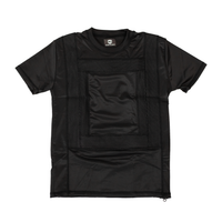 Thumbnail for Black tactical shirt with pocket for soft armor panels on a white background