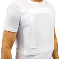 Thumbnail for White compression concealable shirt worn by a person on a white background