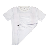 Thumbnail for White concealable armor tshirt with a zipper on a white background