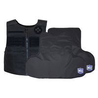 Thumbnail for Black patrol vest with multiple pockets and front & back CaliberX Wrap Around Soft Armor Panels