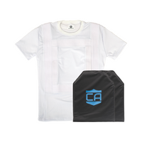 Thumbnail for White t-shirt and black soft armor panels with a 