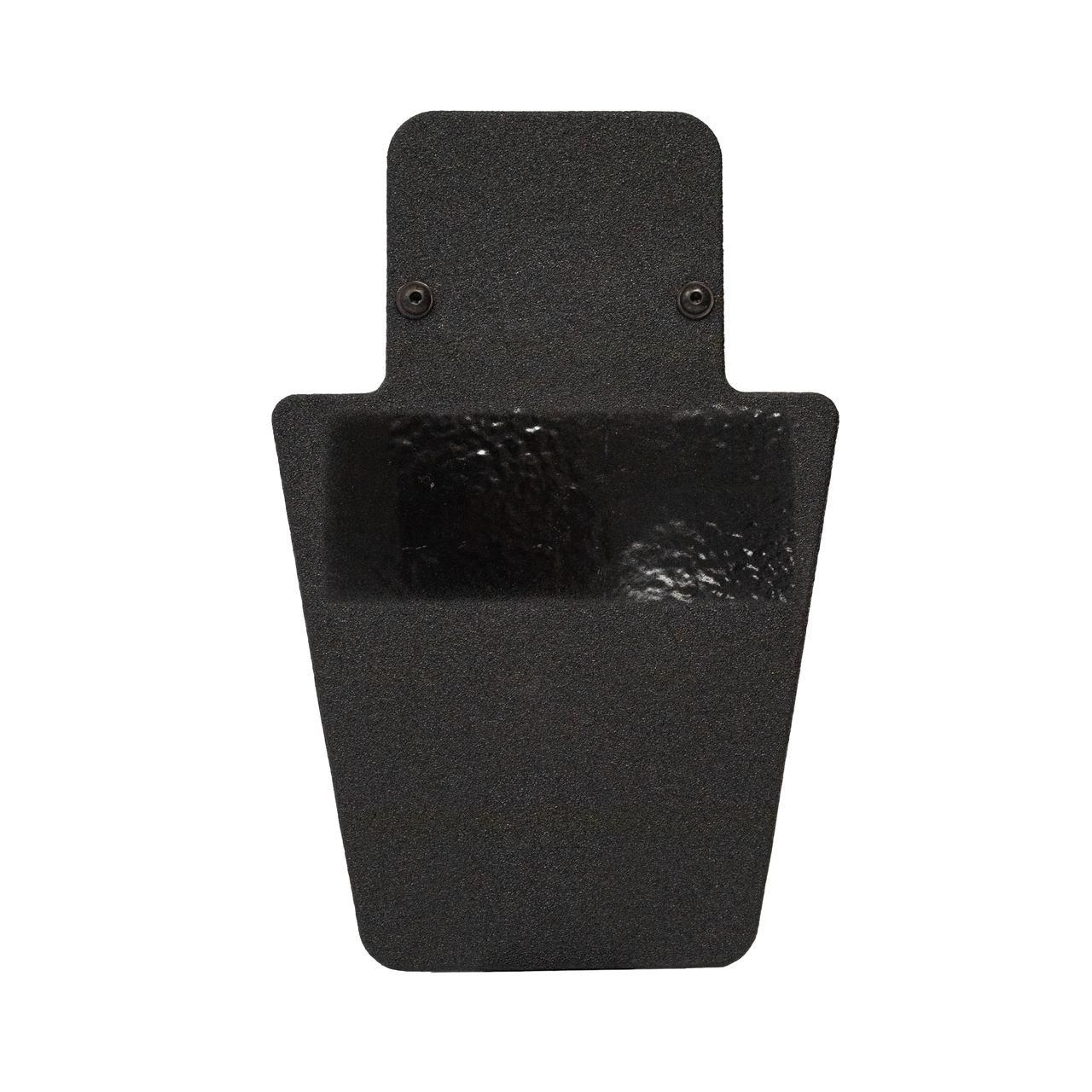 Front of black 12" x 18" Caliber Armor Pistol rated Level IIIA HG2 Ballistic Shield with value line handle on a white background