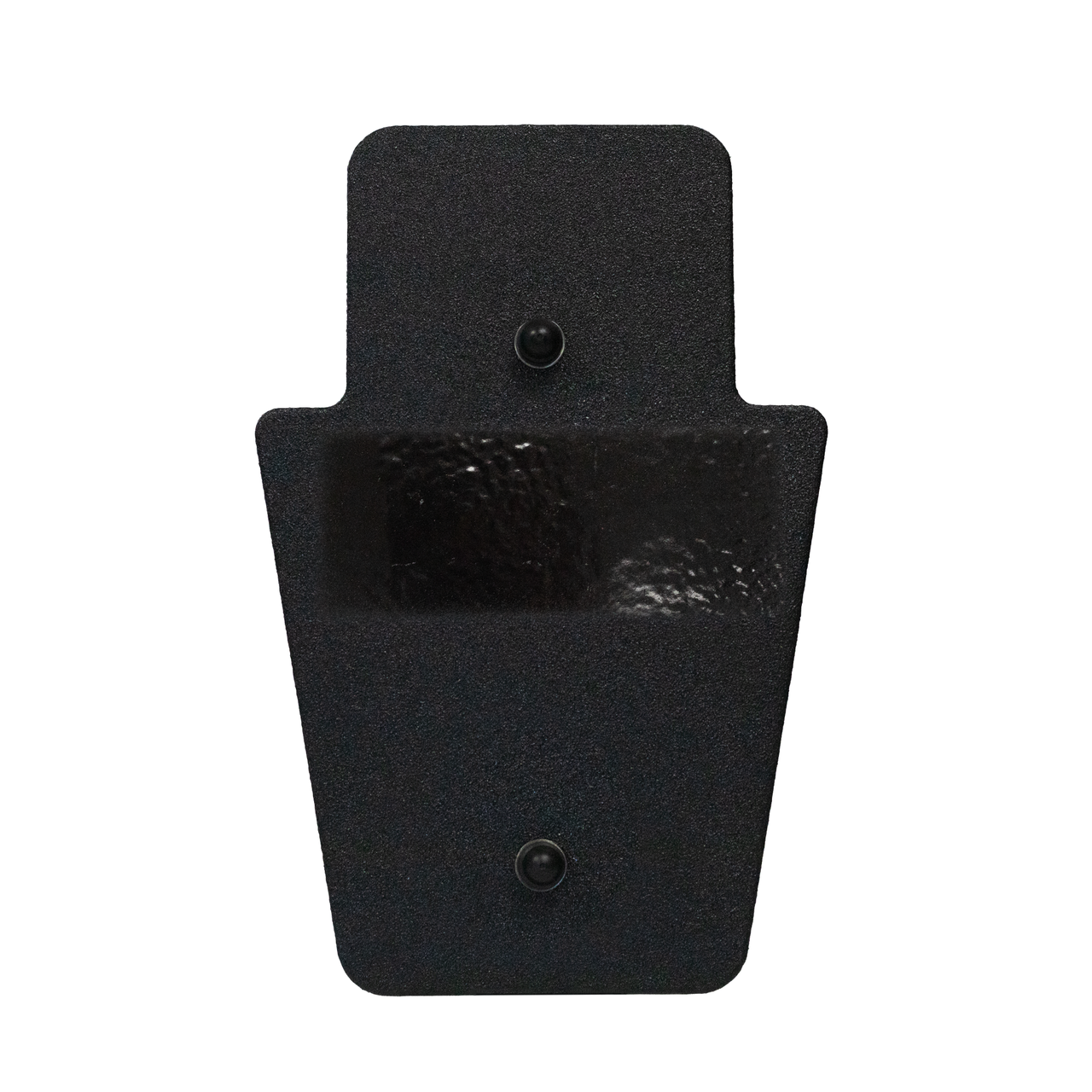 Front of black 12" x 18" Caliber Armor Rifle rated Level III+ RF2 Ballistic Shield with SL handle on a white background