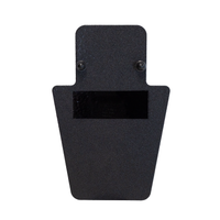 Thumbnail for The Caliber Armor ULTRA Series III+ RF2 Shield 12X18 VL MINI, a black textured trapezoidal shield with a rectangular strip and two round fasteners near the top, is shown against a white background.