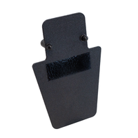Thumbnail for The Caliber Armor ULTRA Series III+ RF2 Shield 12X18 VL MINI by Caliber Armor is a black metal target plate with a rectangular mounting area and two bolts, angled to simulate rifle protection like a tactical shield.
