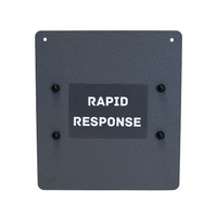 Thumbnail for The Caliber Armor Rapid Response Shield - Ultra Series by Caliber Armor is a rectangular gray metal shield with rounded corners and a central black label displaying 