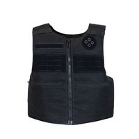 Thumbnail for front view of black law enforcement body armor vest that zips up with molle