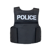 Thumbnail for rear view of blackpatrol body armor vest with POLICE velcro ID  patch